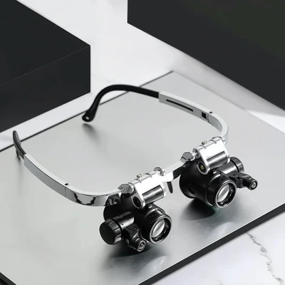 Magnifying Glass Headset LED Light Precision Work - Image 1